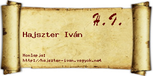 Hajszter Iván névjegykártya