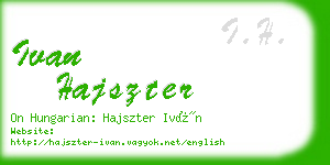 ivan hajszter business card